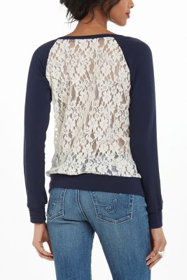 Anthropologie's Astern Lace Sweatshirt $68.00